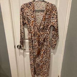 Groovy Modern Cotton Wrap Dress (M)